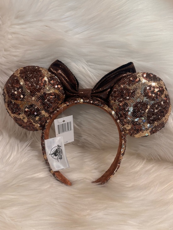 Shanghai Disney Parks GIRAFFE Animal Print Sequin Minnie Ears Headband LE